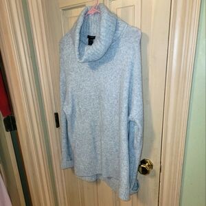 Misses sz L Ann Taylor gray Cowlneck sweater Side Slits